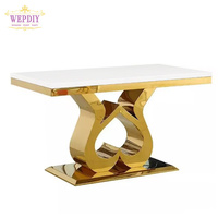 Table de réception en acier inoxydable pour mariés, événements, mariage, table longue antique pour banquet
