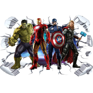 Decoración de pared de dibujos animados para niños, <span class=keywords><strong>pegatinas</strong></span> de vinilo autoadhesivas, <span class=keywords><strong>pegatinas</strong></span> de pared de superhéroes extraíbles, calcomanías para habitación de niños - Product Image 5