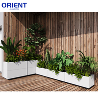 Jardinières en aluminium thermolaqué personnalisées, robustes, rectangulaires, en métal, pour aménagement paysager commercial en gros