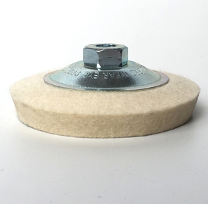 Spazzola Industriale in Feltro di Lana di Alta Qualità con Manico in Acciaio per Lucidatura - Product Image 1