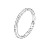 Bague en argent sterling S925 avec moissanite brossée italienne, design de niche, luxe léger, sensation haut de gamme, cercle fin pour femme