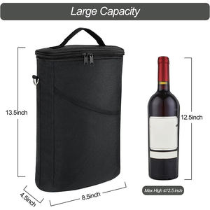 2 Flaschen auslaufs ichere isolierte Weint asche Trage tasche Gepolsterter Kühler für Reise restaurants Verkostung Partie Tolles Geschenk für Wein liebhaber - Product Image 5