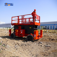 Plateforme élévatrice à ciseaux tout-terrain certifiée ISO CFPT, plateforme élévatrice à ciseaux électrique autopropulsée, plateforme de travail en hauteur