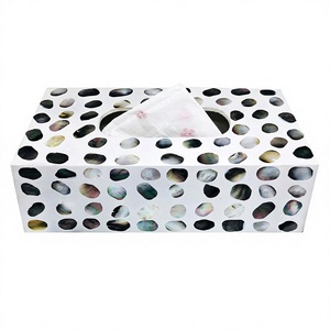 Porta Servilletas de Nácar Floral Hecho a Mano de Alta Gama, Caja de Pañuelos Artística con Logotipo Personalizado, Portátil, Impermeable, Decoración para el Hogar, Regalo - Product Image 1