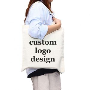 Sac fourre-tout en toile de coton naturel écologique réutilisable avec logo personnalisé, vierge et personnalisable - Product Image 6
