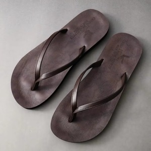 Tongs pour hommes à enfiler, à bout ouvert, sandales décontractées d'extérieur, pour le printemps/été, antidérapantes, respirantes, avec empeigne en peluche et semelle intermédiaire en caoutchouc - Product Image 4