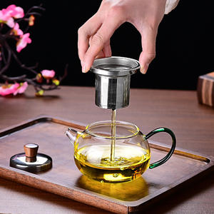 กาน้ำชาแก้วใสทนความร้อน ขนาด 350 มล. 13 ออนซ์ ใช้กับเตาได้ พร้อมที่กรองชาสแตนเลสแบบถอดได้ - Product Image 2