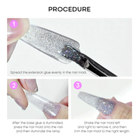 Gel de construction réfléchissant effet disco laser en gros, sans HEMA/TPO, certifié CPSR, pour ongles
