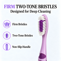 Brosse à dents manuelle OEM personnalisée pour adultes, à poils durs, multicolore, pour usage domestique, vente en gros