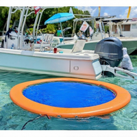 Fabricante de China, hamaca de agua flotante portátil personalizada, hamaca de agua inflable para piscina con centro de malla para recreación
