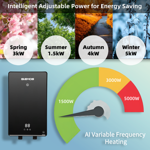 Calentador de <span class=keywords><strong>Agua</strong></span> Eléctrico Instantáneo Sin Tanque de 5kW, Ducha Inteligente con <span class=keywords><strong>Agua</strong></span> Caliente Continua - Product Image 2