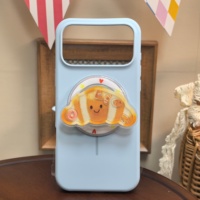 Support de téléphone magnétique rétractable à adsorption puissante, motif dessin animé mignon, pour coques de téléphone magnétiques