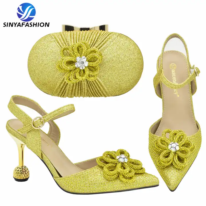Yellow Matching Shoes and Bag Set