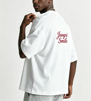 Camiseta de Hombre Personalizada de Moda Urbana con Bordado de Letras Simple, Manga Corta, Casual, Hombros Caídos