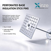 Base perforée carrée 50*50, 12 Gugue, pour isolation, avec broches