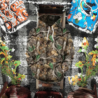 Hoodie Longgar Berlapis Pemutih Grosir untuk Musim Gugur, Cetak 3D Daun Maple Anime Pria Ukuran Besar Logo Kustom di Belakang Bahan Poliester/Katun