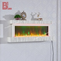 Cheminée électrique murale à 3 faces au design moderne avec cristaux de diamant éclatants, vente en gros du fabricant