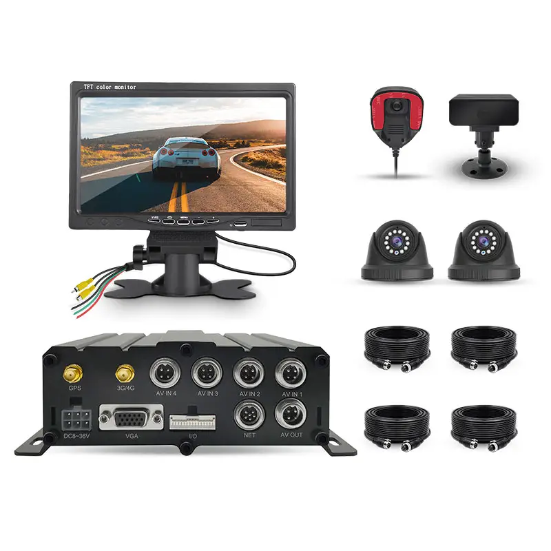 Camera AI Car Dvr 4CH 4G WIFI Video Recorder RS232 Mobile Dual 512G SD Card 1080p Car Dvr Mobile Dvr With GPS/BD/GLONASS