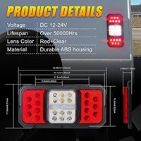 OVOVS LED Triple feux arrière étanche feux arrière de remorque pour remorque RV camping-car tracteur camping-car camion
