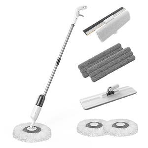 Mopa pulverizadora todo en uno P1 con cabezal redondo de microfibra para pisos de madera y baldosas, fácil de limpiar, diseño sin necesidad de lavado, color blanco lima - Product Image 2