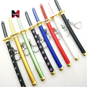 Kılıç Mini Anime figürü Tanjiro erkekler Kimetsu hiçbir Yaiba samuray Metal anahtarlık Cosplay kolye Cosplay oyuncak Katana anahtarlık