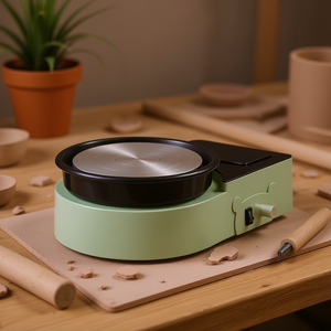 Mini tourne-disque électrique vert de 6 pouces pour la poterie, pour enfants et adultes, modèle moderne en plastique D0100X3G4K8 - Product Image 2