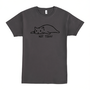 เสื้อยืดลายกราฟิก Not Today Cat สีเทาเข้ม สำหรับผู้ใหญ่ ไซส์กลาง - Product Image 2