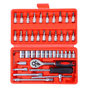 46 Piece <b>Ratchet</b> Wrench <b>Socket</b> Set Carbon Steel Automotive Repair Tool Kit - Product Image 5