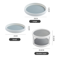 Plateau de rangement rotatif à 360° pour double épicerie, support à épices en plastique antidérapant à roulement à billes, pour comptoir de cuisine