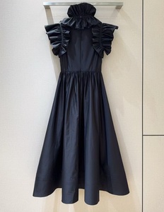 Nuovo abito lungo di alta qualità 2026 primavera donna staccabile con volant fiore Deco manica corta lungo bianco <span class=keywords><strong>nero</strong></span> Maxi abito da sera XL - Product Image 4