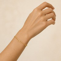 Vente en gros de nouveaux bracelets tendance en acier inoxydable plaqué or 18 carats, bijoux à la mode avec symbole infini pour femmes