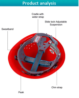 Casque de sécurité ABS Chapeau de protection dur CE Construction Sécurité Casque de travail