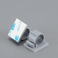 Pinces de câble réglables en fil de nylon à dos adhésif de couleur grise