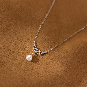 Collar de Plata de Ley S925 con Perla Barroca Negra y Cristal Puntiagudo, Diseño Retro, Accesorio de Moda para Mujer - Product Image 3