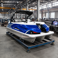 Bateau ponton de luxe sportif de 22 pieds au design innovant, pour 12 personnes, en aluminium, électrique, pour la pêche et les excursions de loisirs en groupe