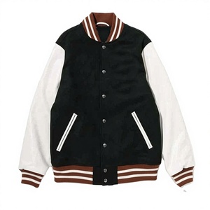 Adult Youth Wool Winter Warm Canvas Vintage <b>Varsity</b> <b>Jacket</b> Stand Collar Street Wear Style Letterman Design Breathable Custom - Product Image 1