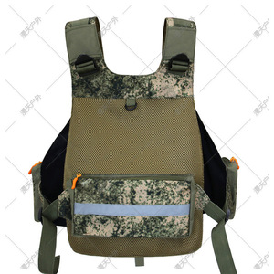 Gilet de pêche multi-poches en tissu Oxford camouflage, taille unique, pour usage extérieur - Product Image 3