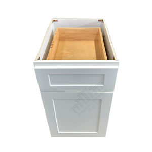 Entrepôt local américain Fourniture de stock Shaker blanc Armoire de cuisine Conteneur à déchets en bois massif Fermeture des tiroirs Armoire à poubelle - Product Image 3