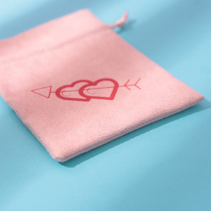 Pink Velvet <b>Drawstring</b> <b>Pouch</b> 8x10cm Jewelry Gift Packaging Dustproof Storage Bag Rectangular Fabric Inner Packaging - Product Image 4