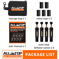 Kit de dégonflage de pneus 4 pièces, dégonfleurs de pneus 10-30 Psi, accessoires tout-terrain pour Jeep