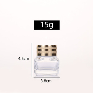 Square Glass Skin Care Bottle 15g Screw Cap Tea Colored Cosmetic Packaging For Cream - Product Image 4