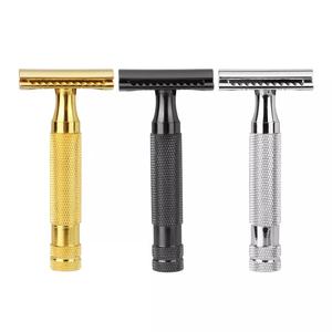 Maquinilla de afeitar clásica de seguridad de doble filo, maquinilla de afeitar reutilizable ecológica con mango de latón, afeitado duradero y suave para hombres - Product Image 2