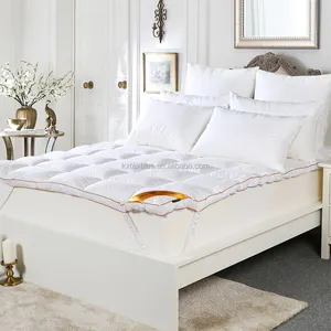 Lüks saptırma kutusu ile yatak Topper yatak aşağı pamuk kapak dokuma 40 özelleştirilebilir katlanır Mat yatak koruyucu su geçirmez KX