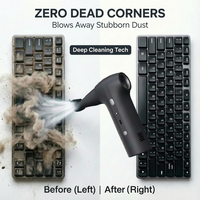Souffleur d'air sans fil 2-en-1 à double moteur brushless 130000 tr/min, 200g, faible bruit, pour l'entretien des ordinateurs de bureau