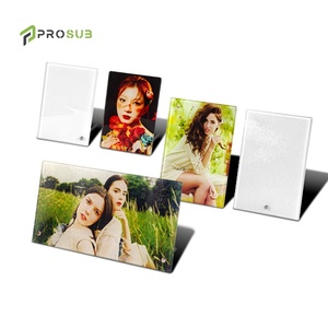 Prosub Wholesale DIY Printing Blank Sublimation Glass Photo <strong>Frame</strong> With Alloy Stand <strong>Crystal</strong> Picture <strong>Frame</strong> - Product Image 1