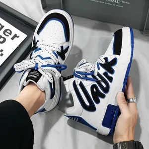 Fashion Korean Style High-Top Men Sneakers Thick-Sole Men chunky casual shoes all-match men high-cut skateboarding shoes