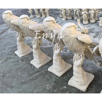 Statue rustique en fonte de tête d'aigle, grande taille, sculpture décorative de jardin, ornement extérieur pour la maison, figurine antique faite à la main