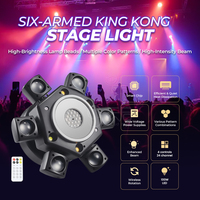 Lumière de scène disco à 6 bras 100W Rgbw, projecteur à tête mobile, faisceau lumineux pour spectacles de DJ, discothèque, bar, spectacle de DJ, éclairage de scène