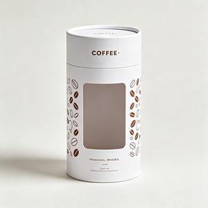 Custom Offset Print Cylinder Paper Can PET Transparent Window Anti Pressure Tube Coffee Bean <b>Packaging</b> - Product Image 1