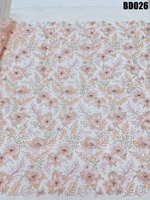 Dernière Nouveauté : Tissu de Luxe Brodé de Paillettes et Perles de Bolivie, Dentelle Française Faite Main de Haute Qualité pour Mariage ou Soirée